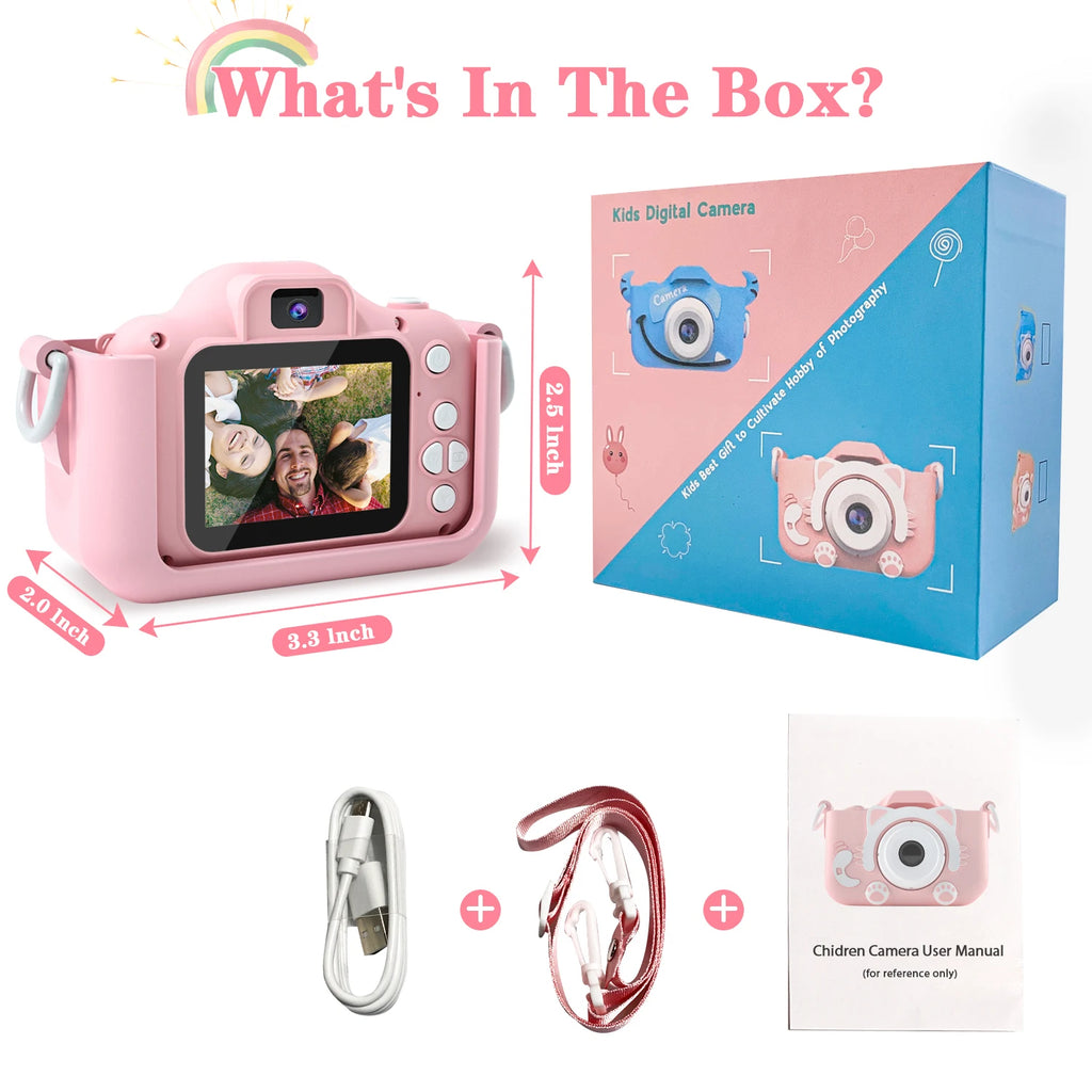 Cámara Digital para Niños | 1080P HD | Pantalla 2" | Funda Silicona | Regalo Ideal