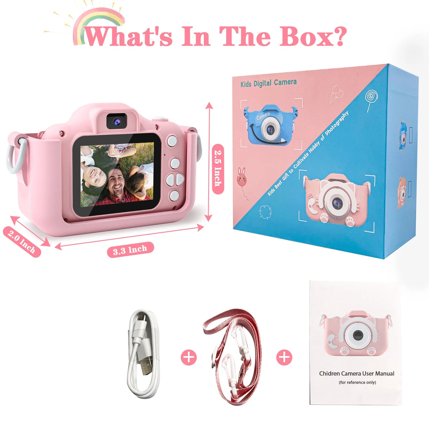 Cámara Digital para Niños | 1080P HD | Pantalla 2" | Funda Silicona | Regalo Ideal
