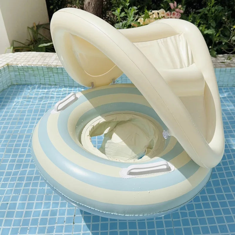 Inflatable Baby Float with Sun Canopy | Safe Pool Ring | 3-36 Months