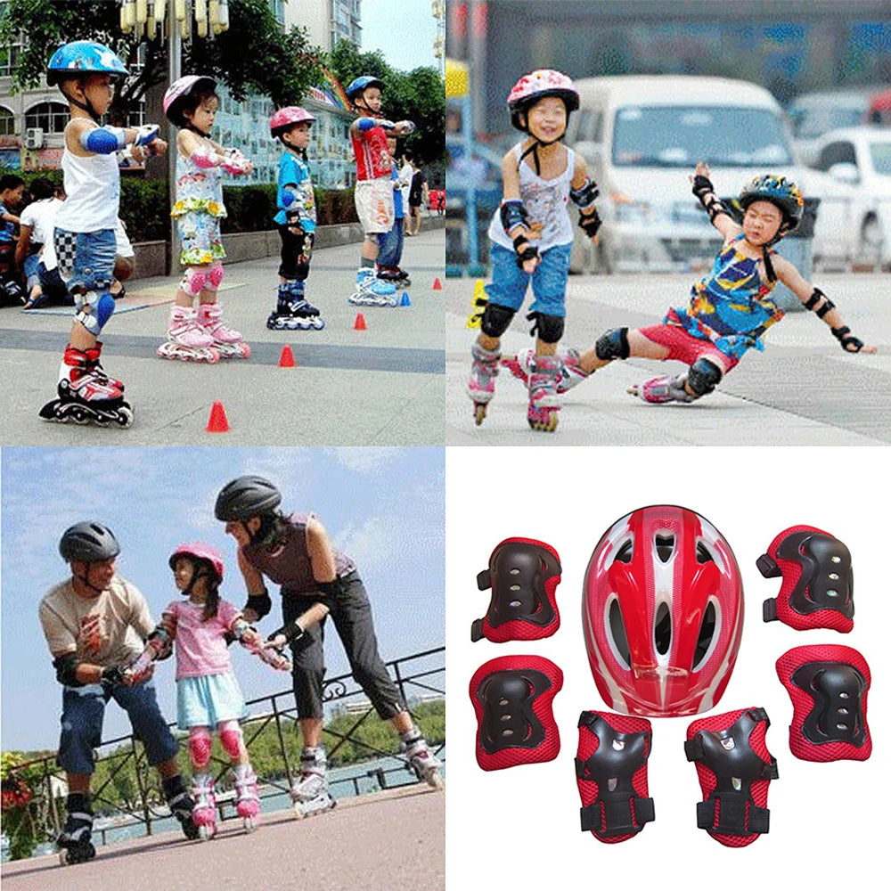 Kids' Skating Protective Gear Set | Helmet + Knee Pads + Elbow Pads | Ages 3-12