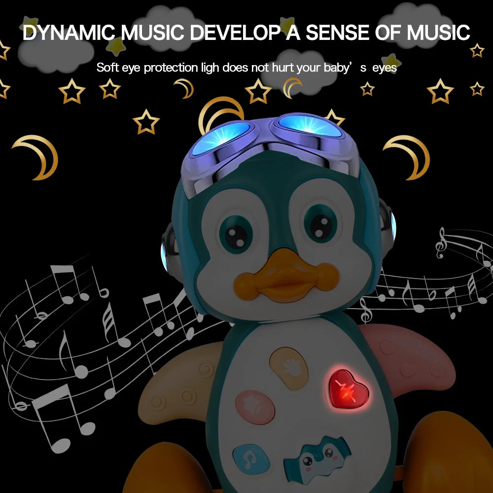 Crawling Musical Penguin | Interactive Toy with Lights and Sound