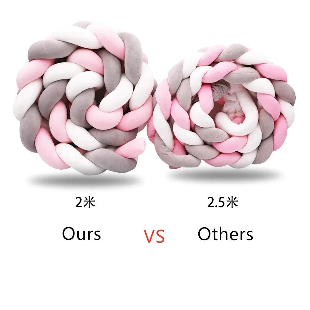 Baby Crib Bumper | Braided Knot Pillow | 1M-4M | Safe Bumper