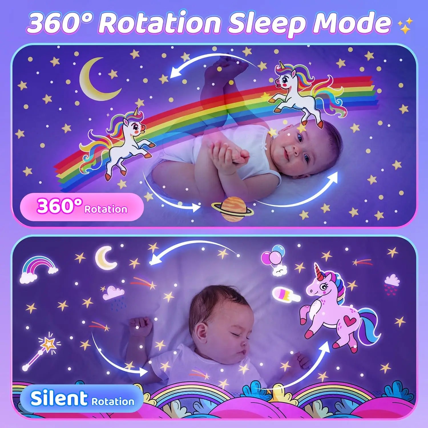 Projector Night Light with Speaker for Kids Room Decor 12 Films Kawaii Ocean Projection Nightlights For Baby Bedroom Gifts