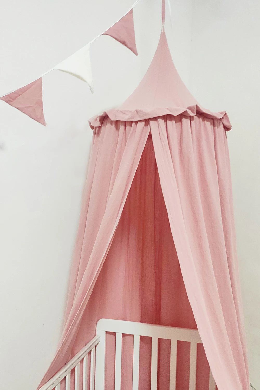 Baby Crib Canopy | 100% Cotton with Elegant Ruffles