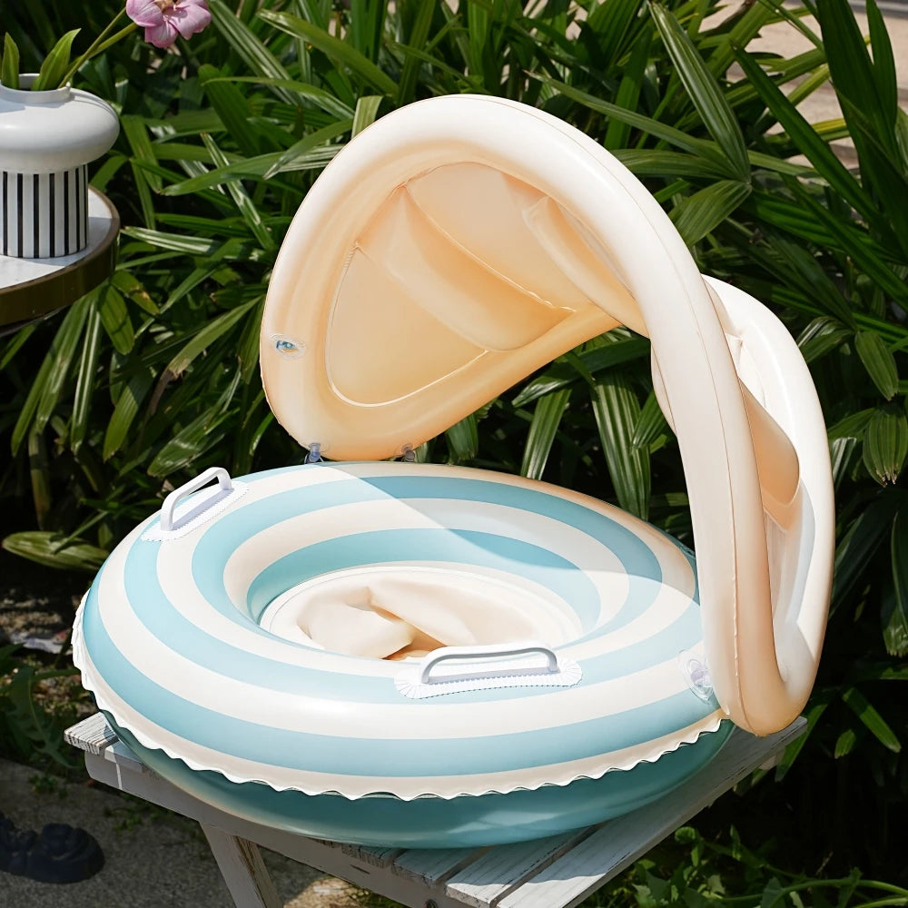 Flotador Inflable para Bebé con Sombrilla | Anillo de Piscina Seguro | 3-36 Meses