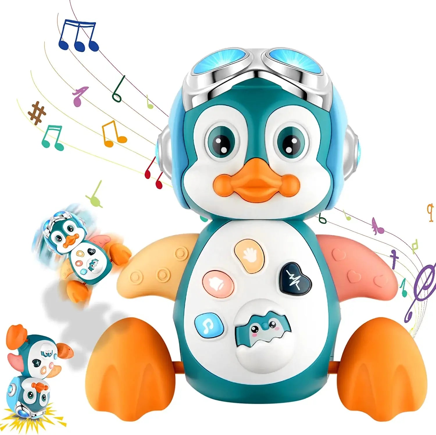 Pingüino Musical para Gateo | Juguete Interactivo con Luces y Sonido