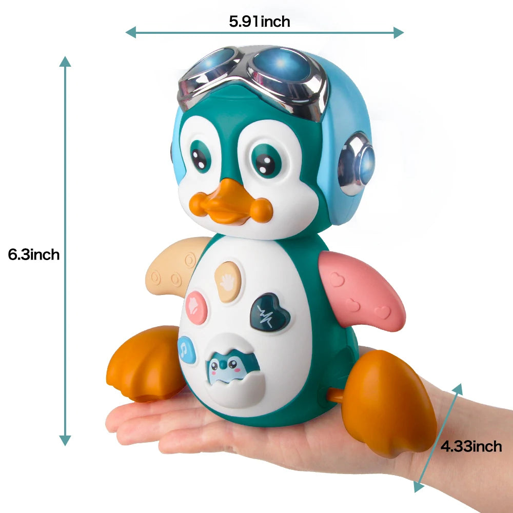 Crawling Musical Penguin | Interactive Toy with Lights and Sound