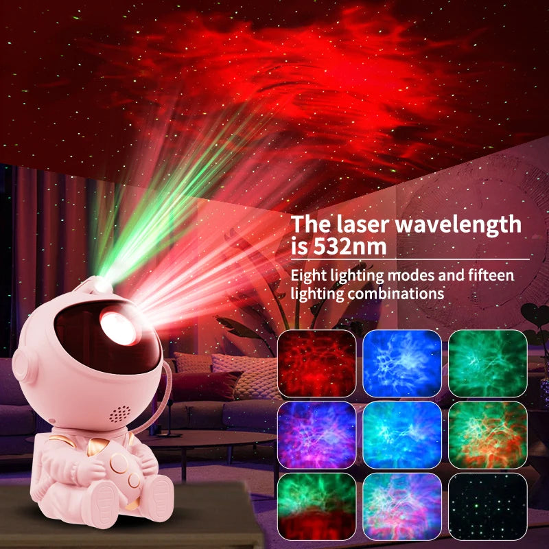 LED Astronaut Projector Night Light Nebula Sky Ceiling Galaxy Star Lights Bedroom Home Party Decorative Children Kids Gift
