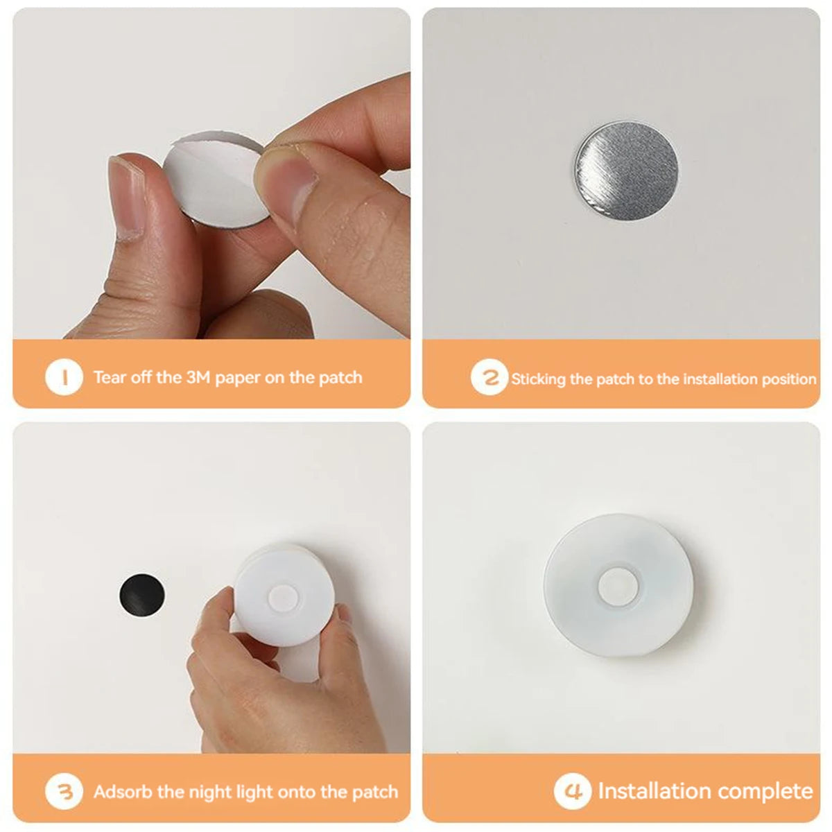 LED Headboard Lamp, Small Battery Night Light, 3 Eye-Caring Modes for Kitchen Cabinet, Closet Lamp, Staircase, Wardrobe Light