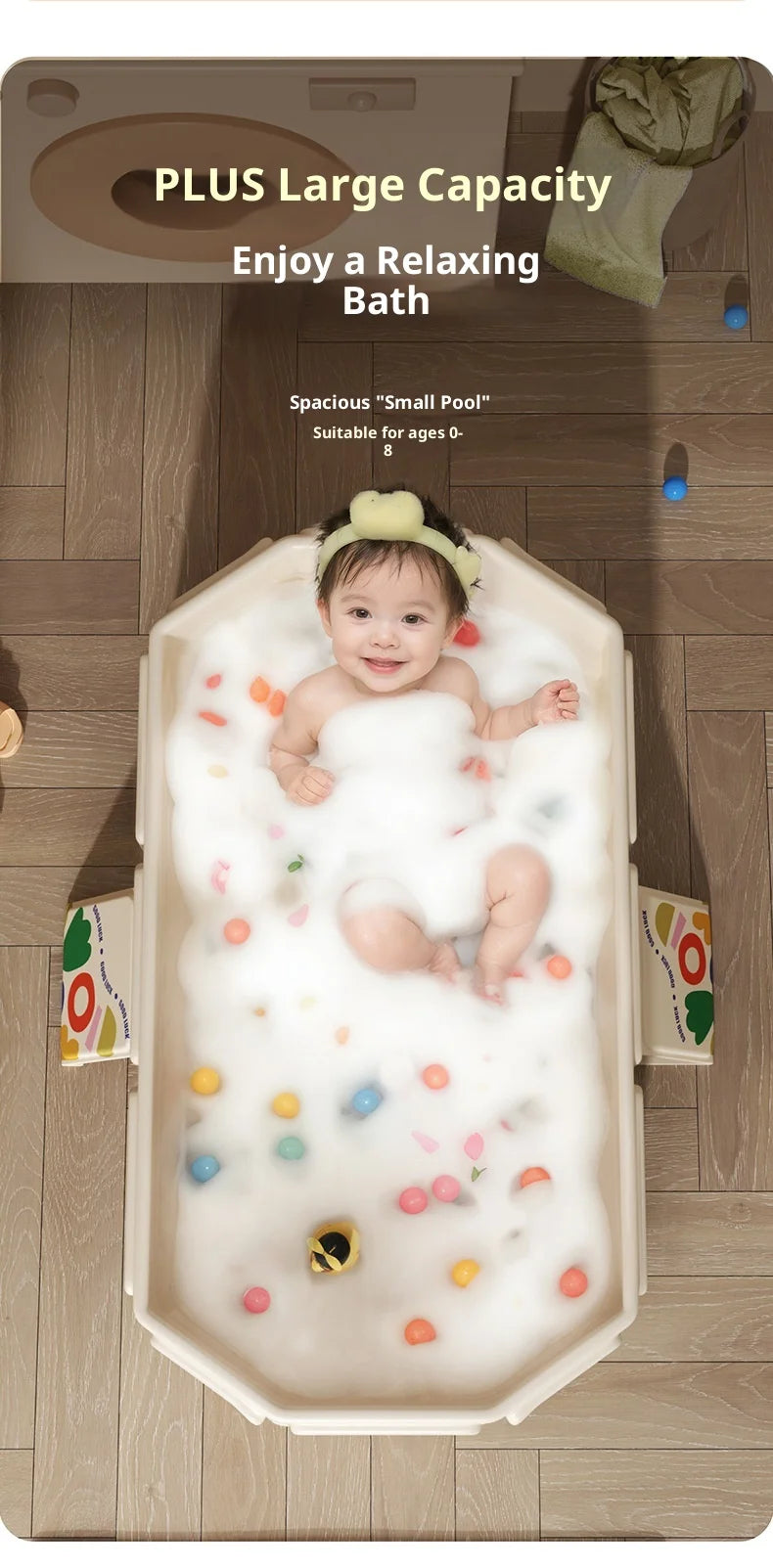 Bañera Grande Plegable para Bebé | Mantiene el Calor | 0-5 Años