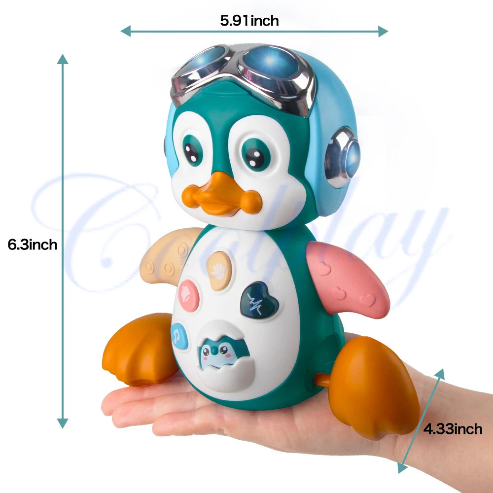 Crawling Musical Penguin | Interactive Toy with Lights and Sound