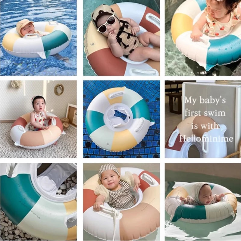 Flotador Inflable para Bebé con Sombrilla | Anillo de Piscina Seguro | 3-36 Meses