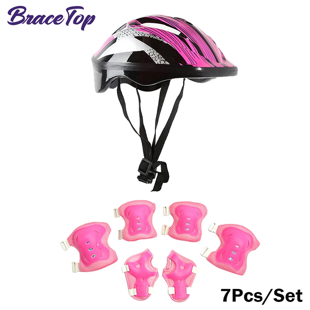 Set Protecciones Patinaje Infantil | Casco + Rodilleras + Coderas | Niños 3-12 Años