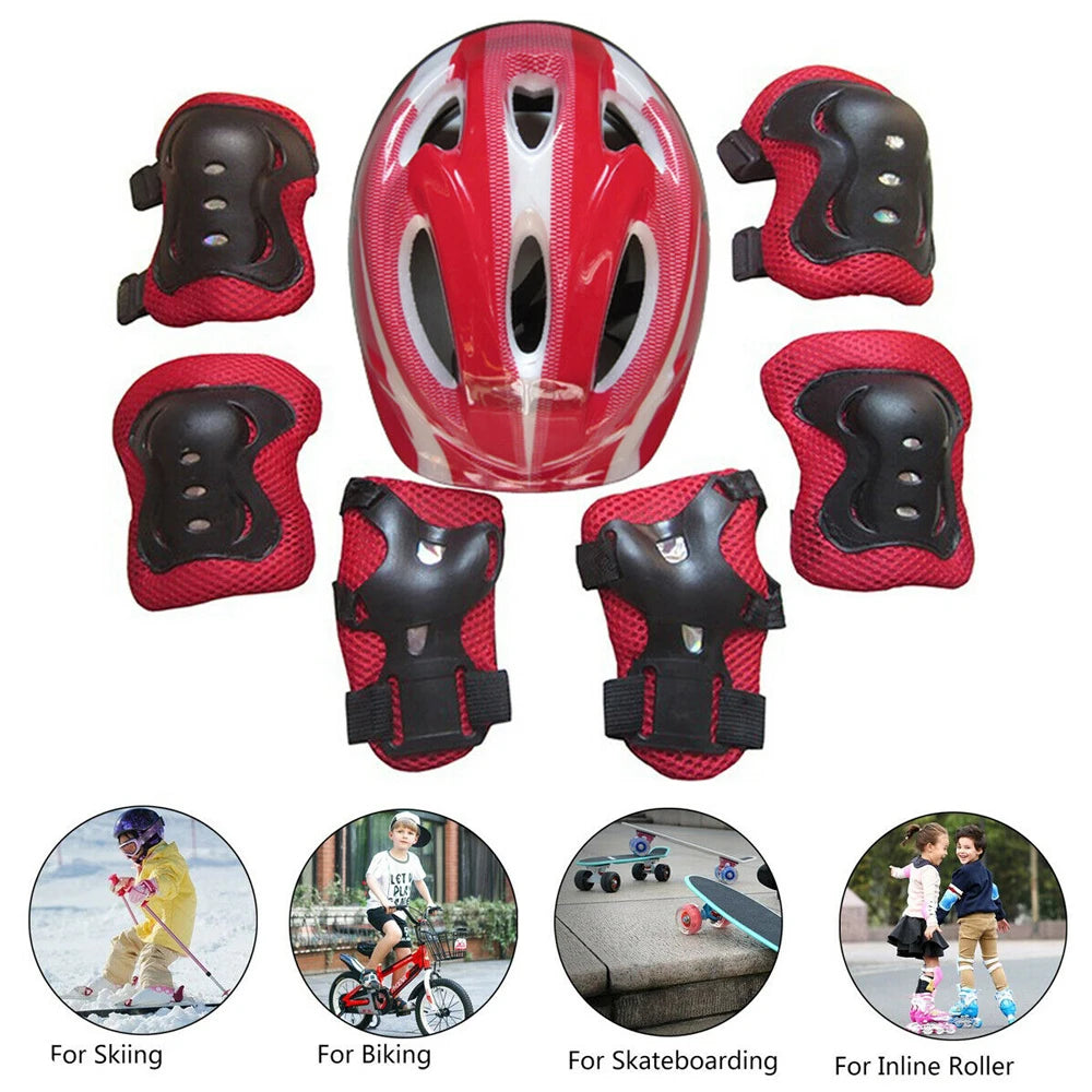 Kids' Skating Protective Gear Set | Helmet + Knee Pads + Elbow Pads | Ages 3-12