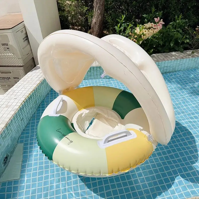 Inflatable Baby Float with Sun Canopy | Safe Pool Ring | 3-36 Months