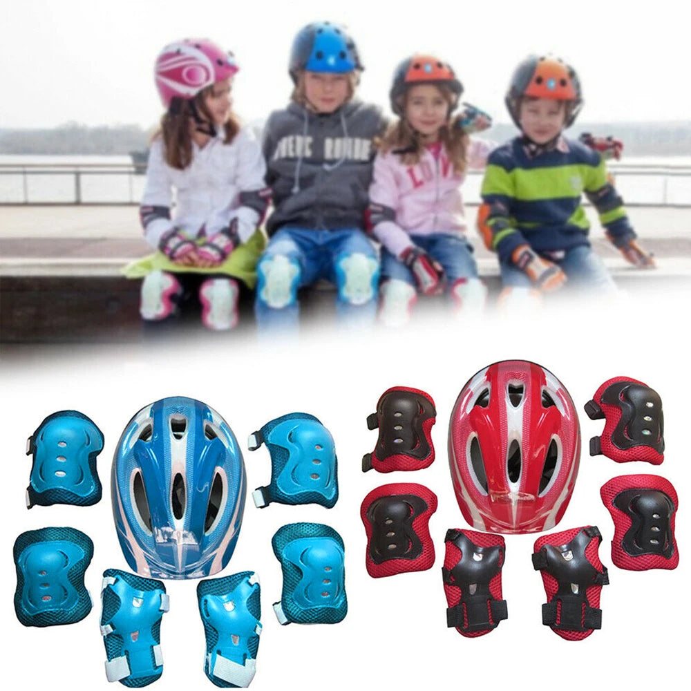 Kids' Skating Protective Gear Set | Helmet + Knee Pads + Elbow Pads | Ages 3-12