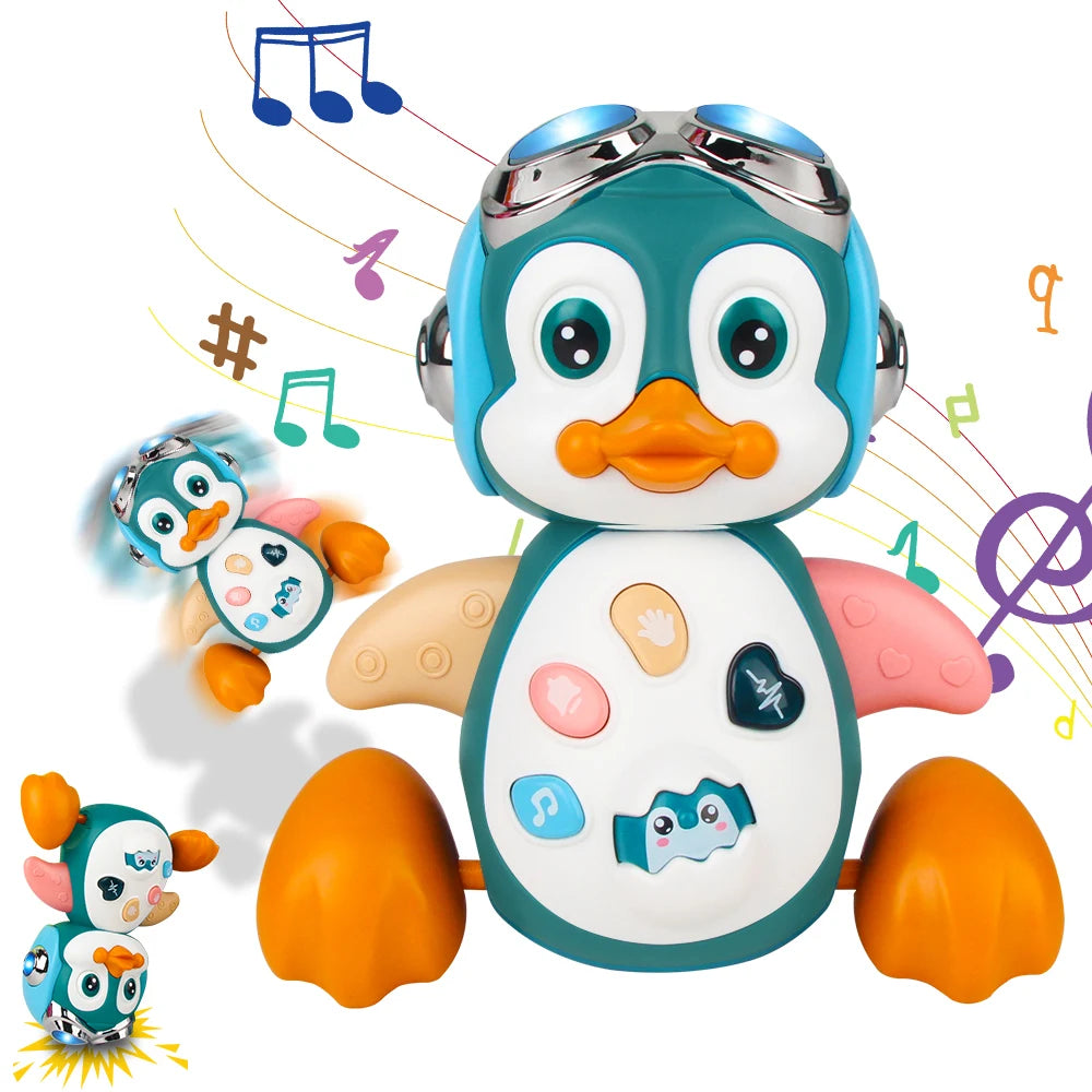 Crawling Musical Penguin | Interactive Toy with Lights and Sound