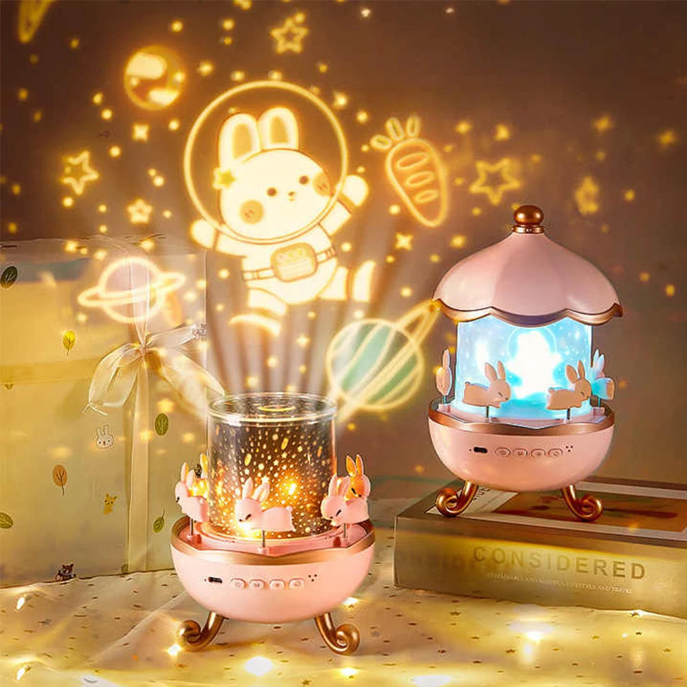 Projector Night Light with Speaker for Kids Room Decor, 12 Films, Kawaii Ocean Projection Nightlights for Baby Bedroom Gifts
