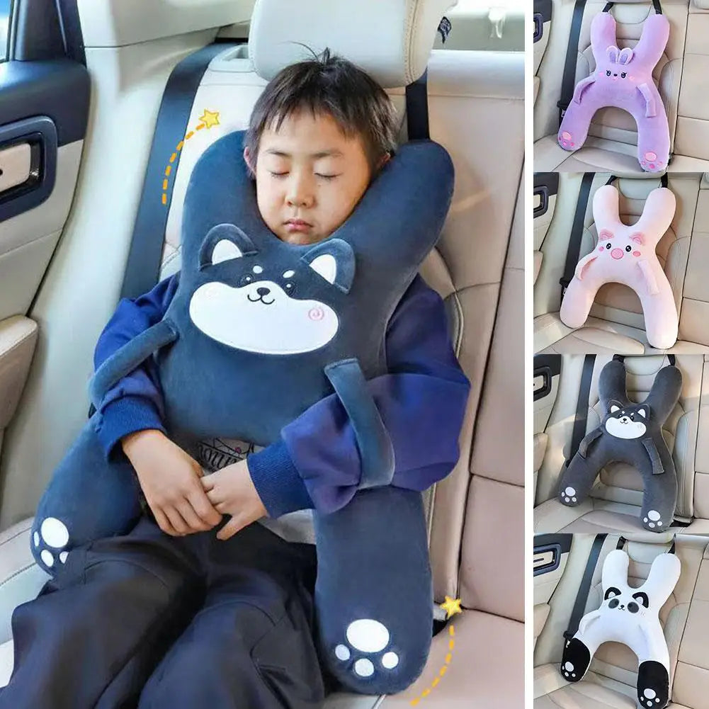 Almohada de Viaje para Niños | Reposacabezas Anti-Atragantamiento y Apoyo Lumbar