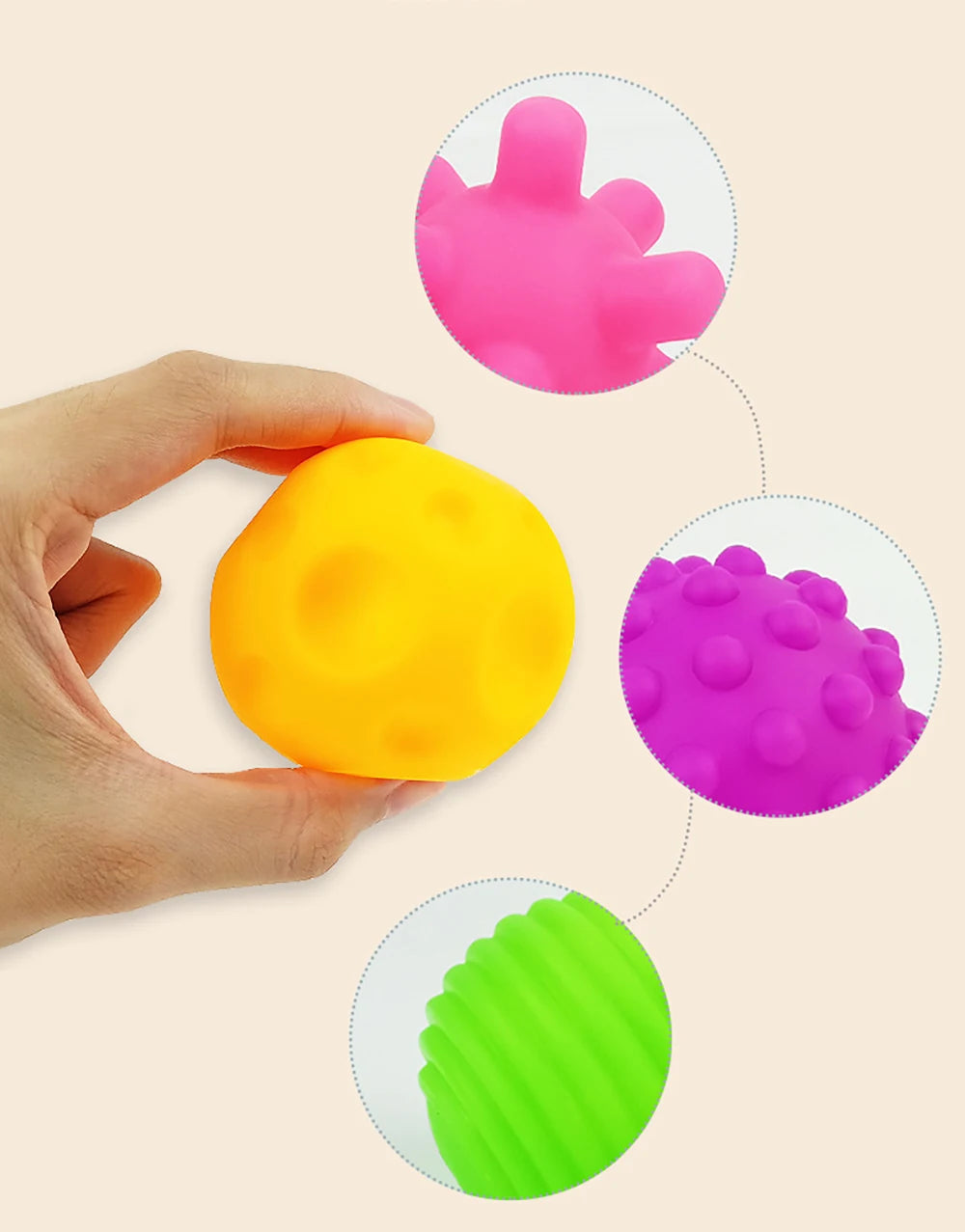 Sensory Ball Set for Babies | Tactile Stimulation 6 pcs