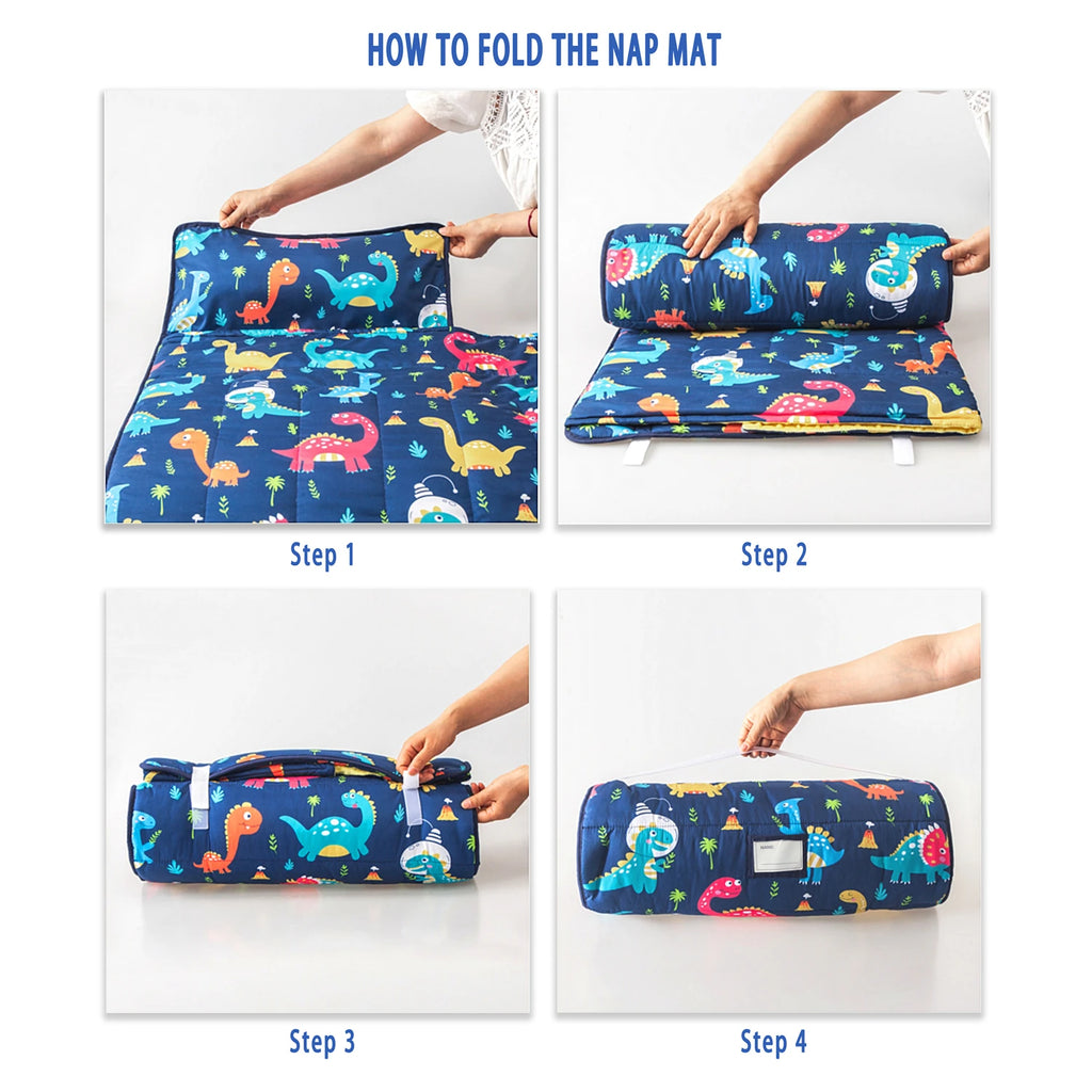 Baby Nap Mat | Daycare Sleeping Bag with Fleece Blanket