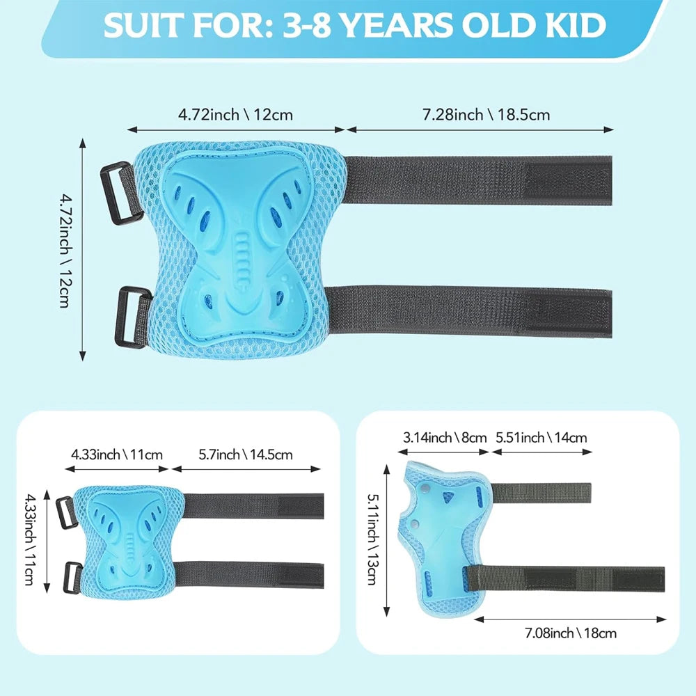 Kit Protección Infantil 6 en 1 | Rodilleras, Coderas y Muñequeras | Patines y Bici