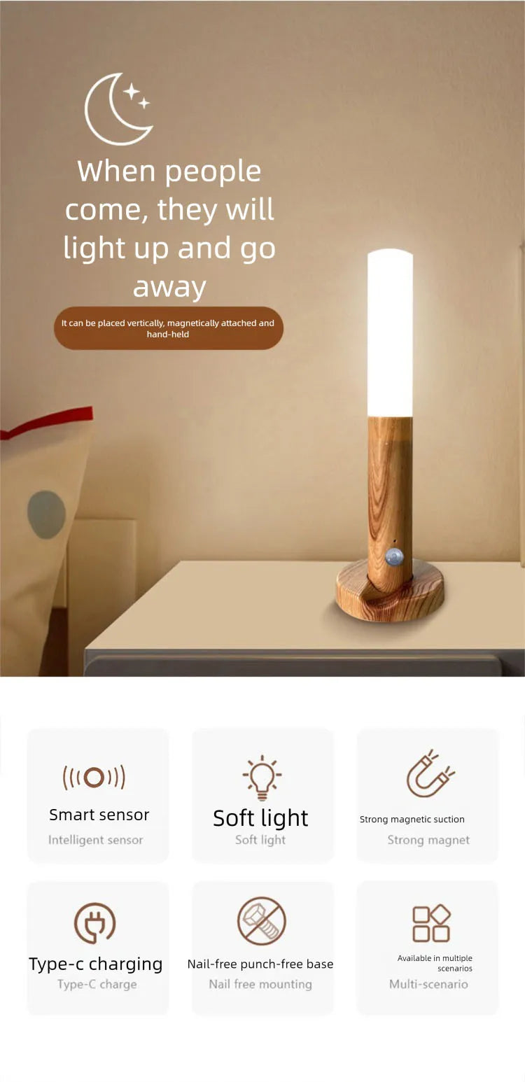 LED Guide Light with Motion Sensor | USB Rechargeable for Hallways and Cribs
