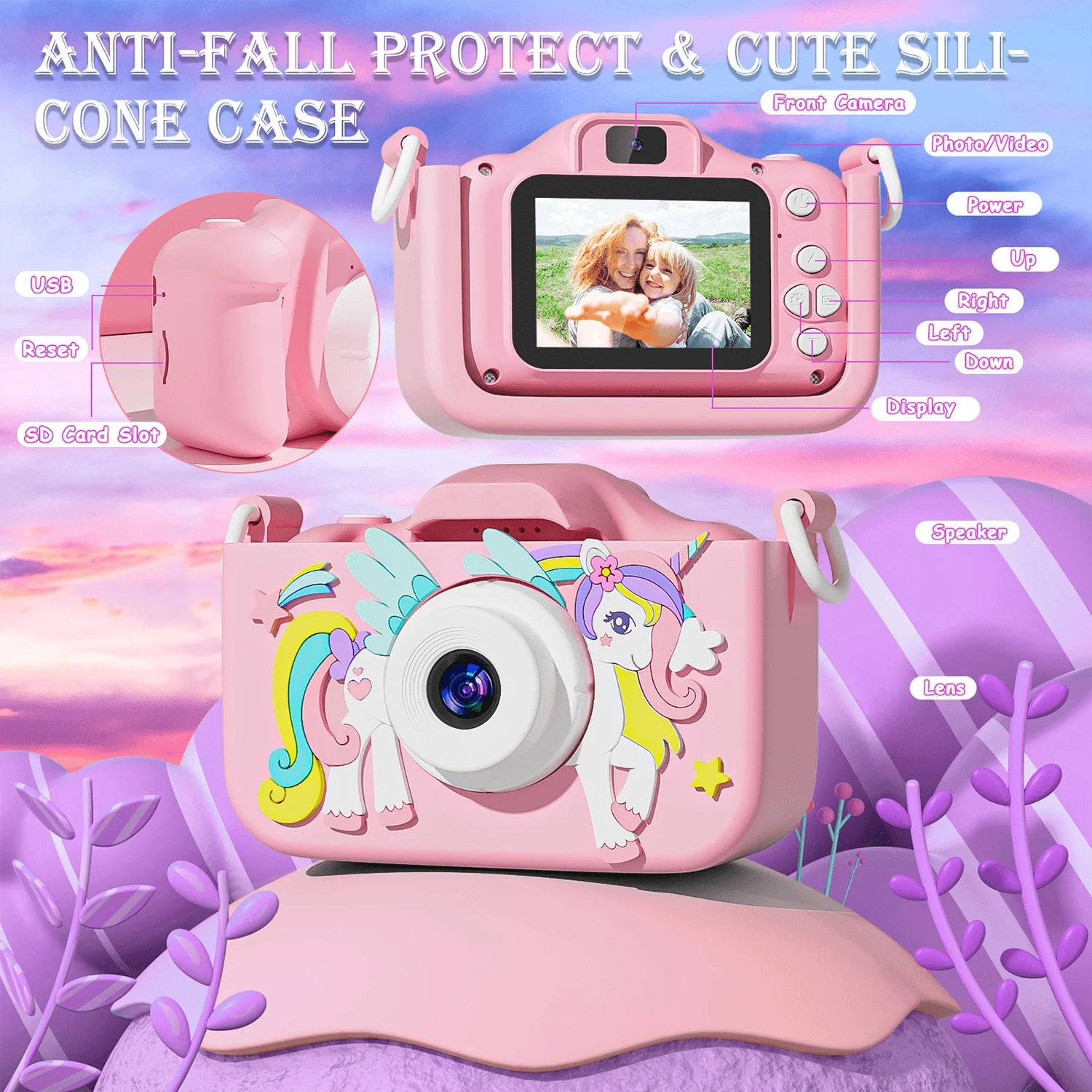 Cámara Digital para Niños | 1080P HD | Pantalla 2" | Funda Silicona | Regalo Ideal