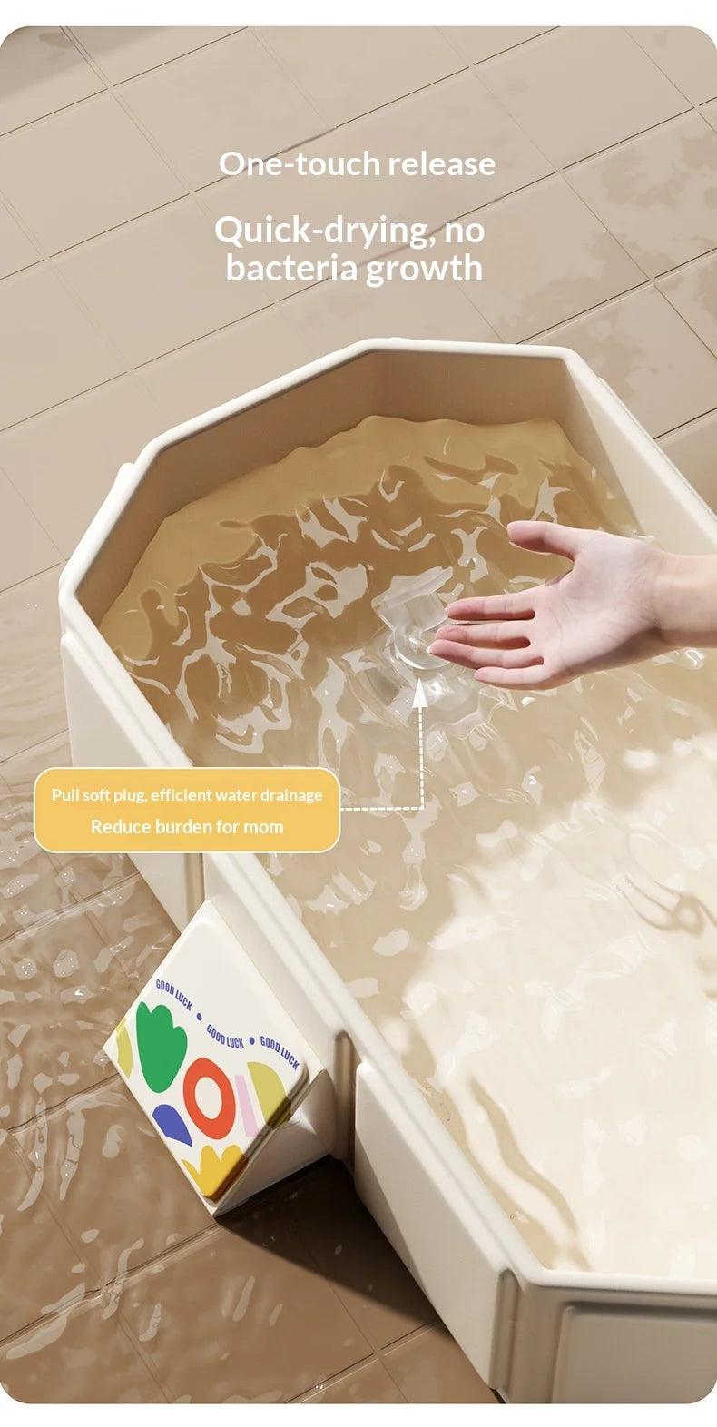Bañera Grande Plegable para Bebé | Mantiene el Calor | 0-5 Años