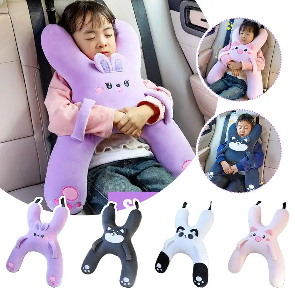 Almohada de Viaje para Niños | Reposacabezas Anti-Atragantamiento y Apoyo Lumbar