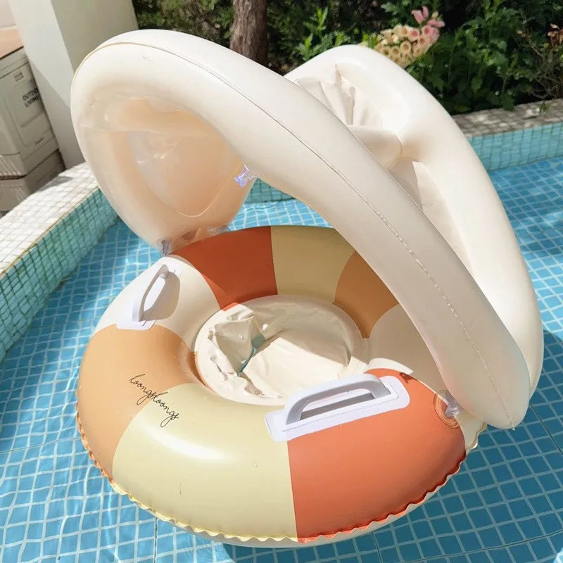 Flotador Inflable para Bebé con Sombrilla | Anillo de Piscina Seguro | 3-36 Meses