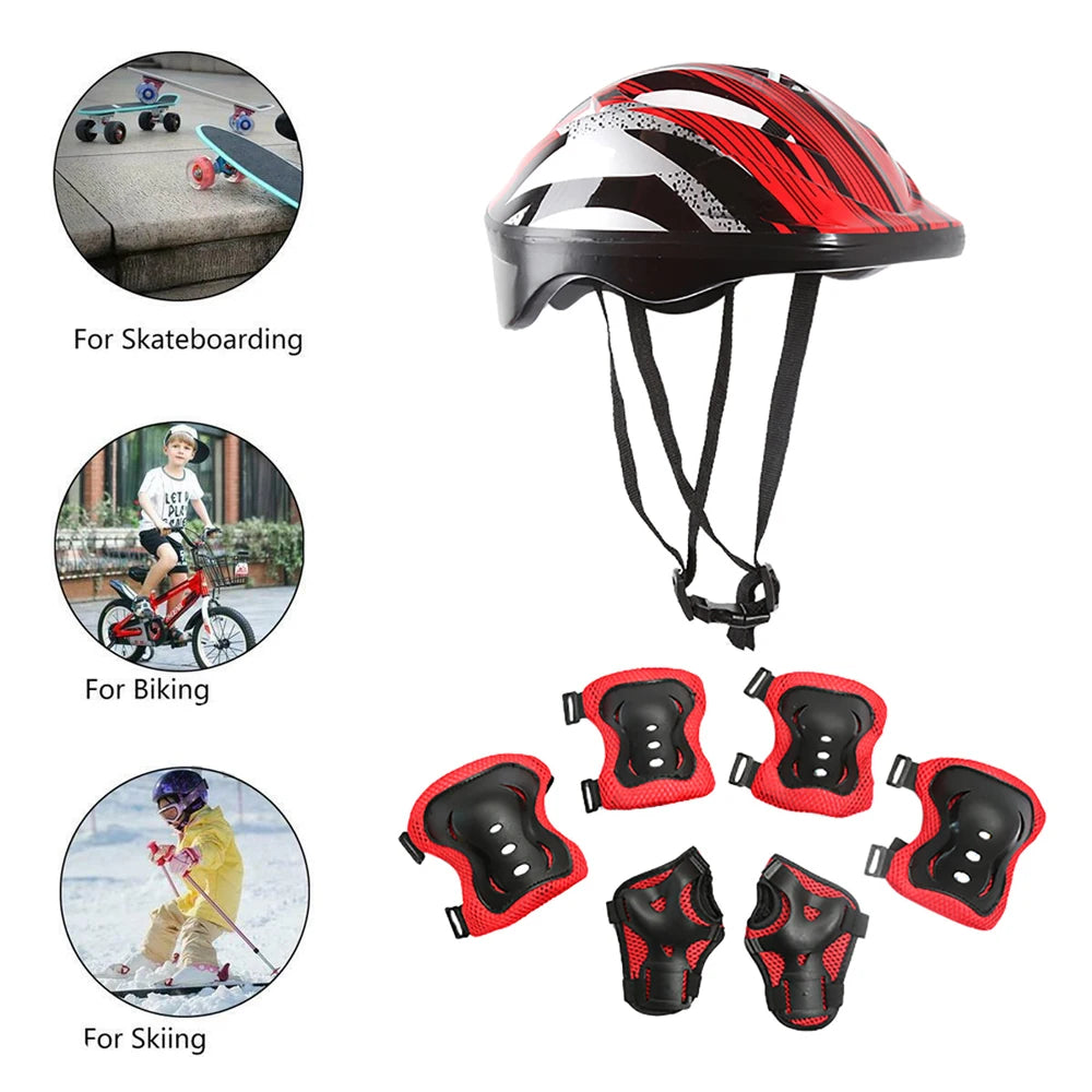 Kids' Skating Protective Gear Set | Helmet + Knee Pads + Elbow Pads | Ages 3-12