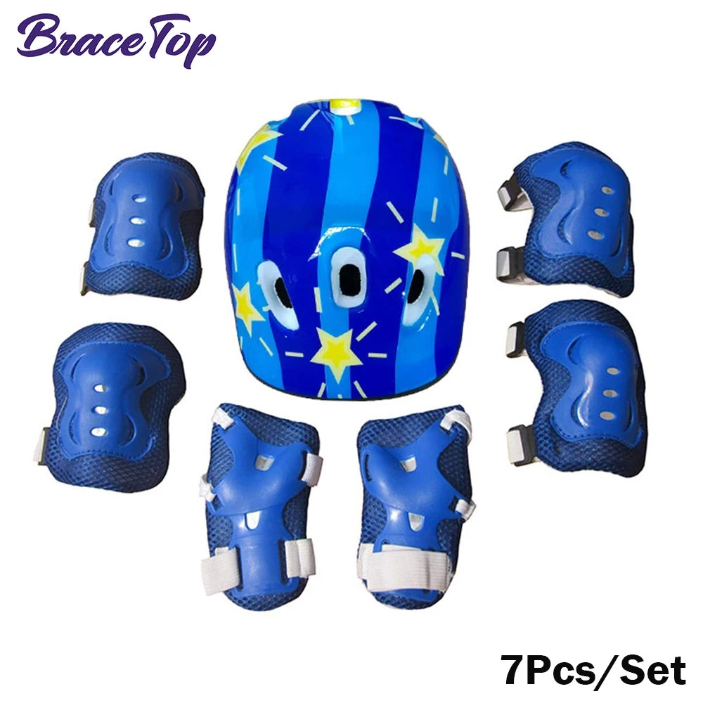 Set Protecciones Patinaje Infantil | Casco + Rodilleras + Coderas | Niños 3-12 Años