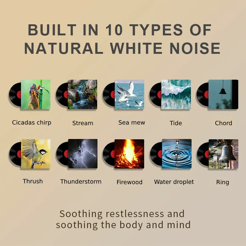 RGB White Noise Machine for Baby | 20 Sounds | Rechargeable Touch LED Night Light