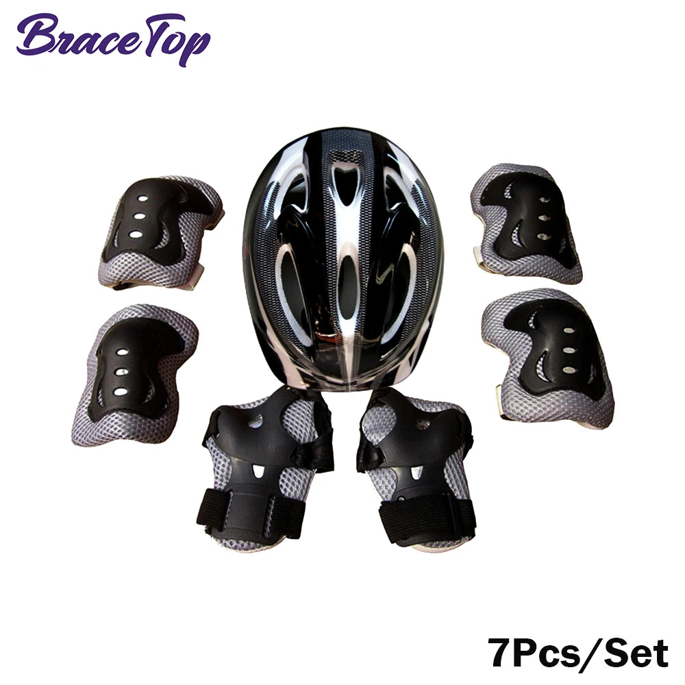 Set Protecciones Patinaje Infantil | Casco + Rodilleras + Coderas | Niños 3-12 Años