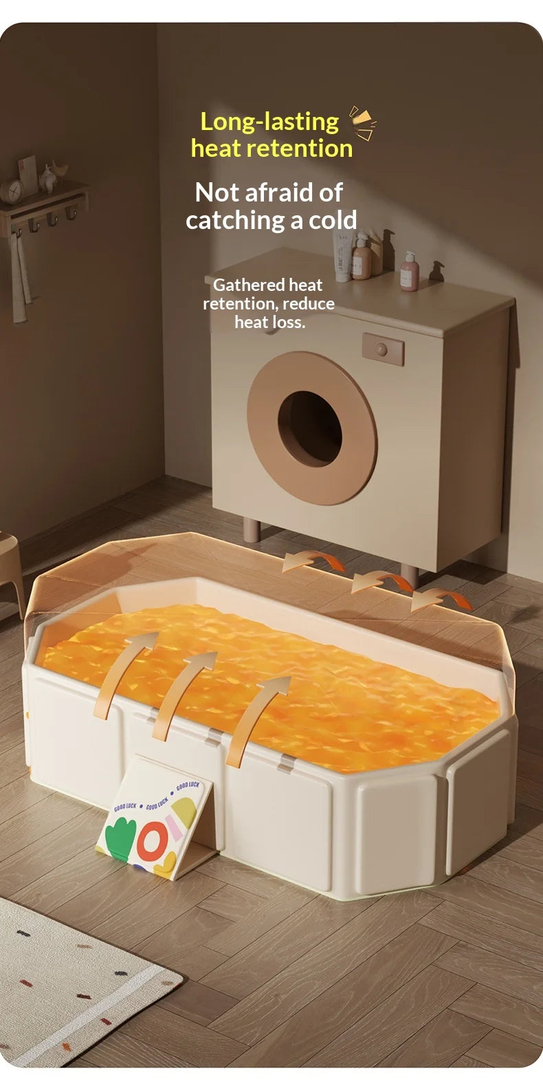 Bañera Grande Plegable para Bebé | Mantiene el Calor | 0-5 Años