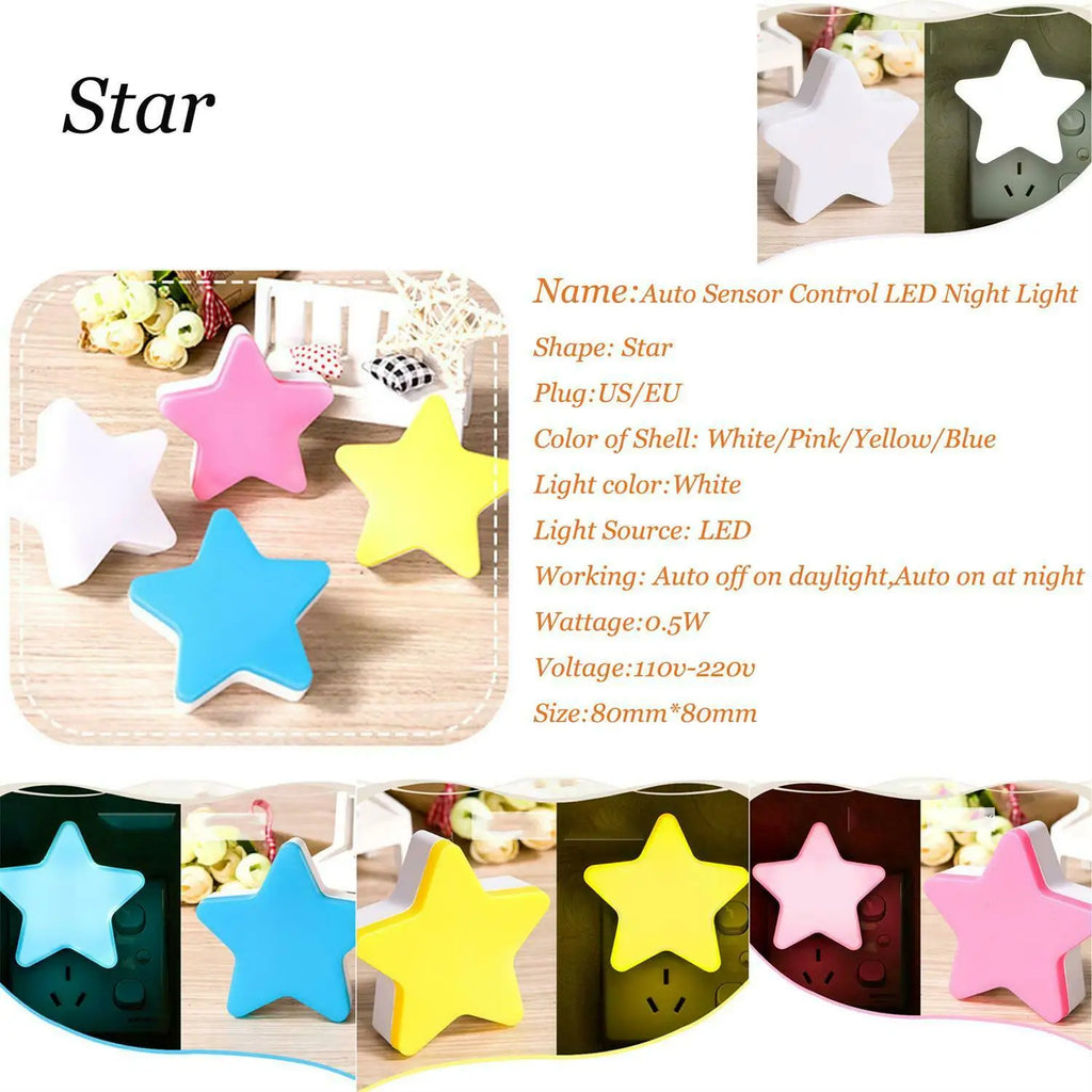 Mini LED Star Night Light | Automatic Sensor Type | Kids Night Light 110V/220V | Dulces Sueños Madrid 2026 - international shipping