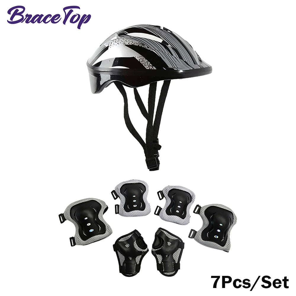 Set Protecciones Patinaje Infantil | Casco + Rodilleras + Coderas | Niños 3-12 Años