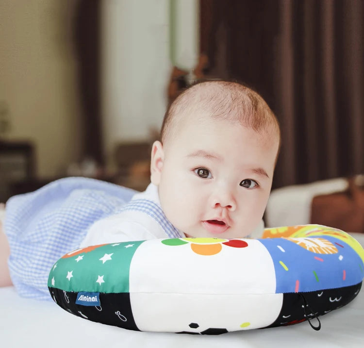 Almohada Tummy Time | Estimula la Visión de tu Bebé desde el Día 1 | Alto Contraste