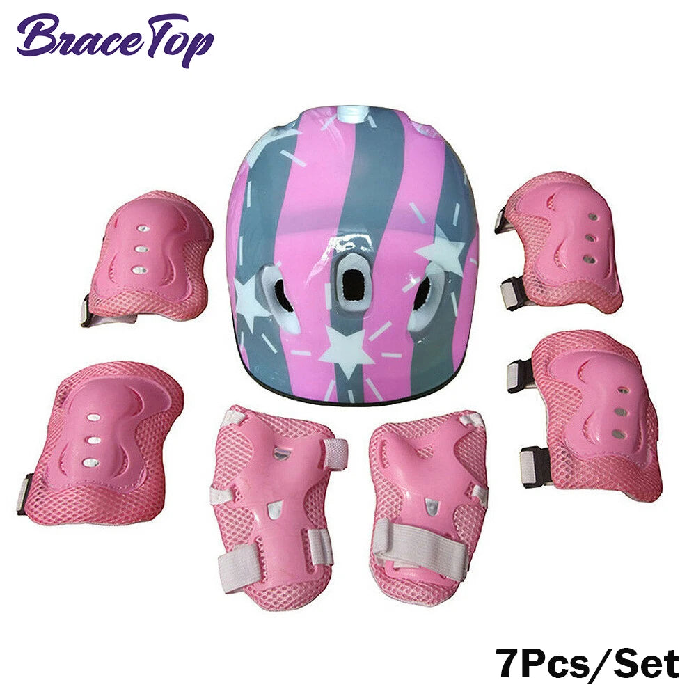 Set Protecciones Patinaje Infantil | Casco + Rodilleras + Coderas | Niños 3-12 Años
