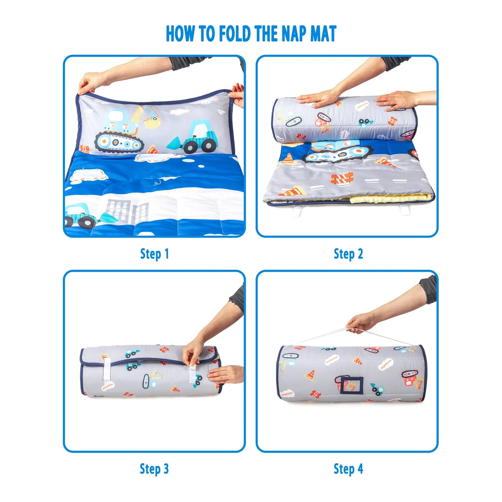 Baby Nap Mat | Daycare Sleeping Bag with Fleece Blanket