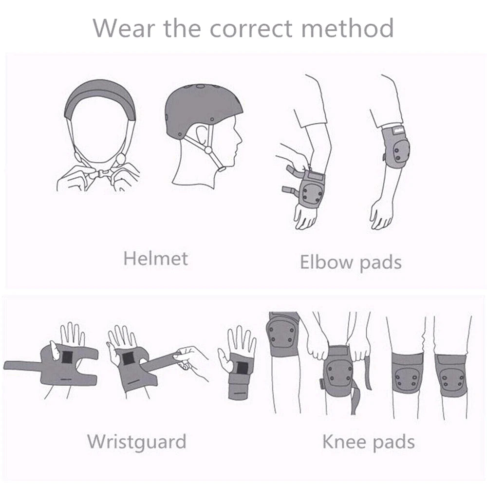 Kids' Skating Protective Gear Set | Helmet + Knee Pads + Elbow Pads | Ages 3-12