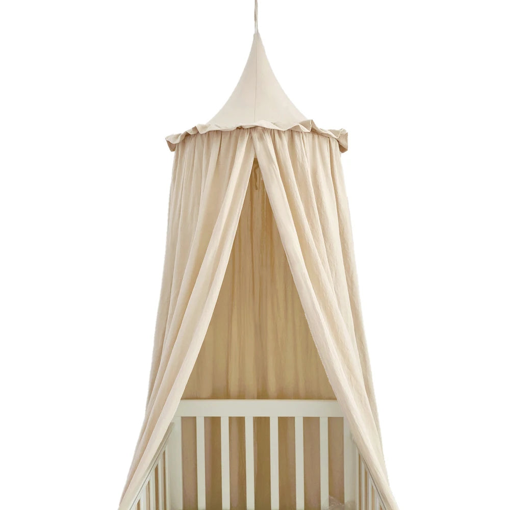 Baby Crib Canopy | 100% Cotton with Elegant Ruffles
