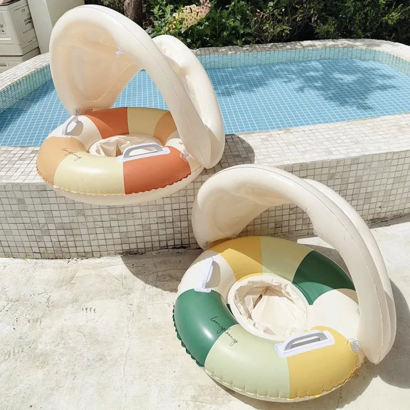 Inflatable Baby Float with Sun Canopy | Safe Pool Ring | 3-36 Months