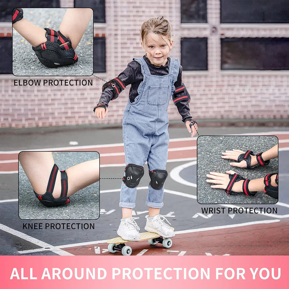 Kids' Skating Protective Gear Set | Helmet + Knee Pads + Elbow Pads | Ages 3-12