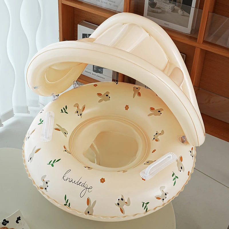 Inflatable Baby Float with Sun Canopy | Safe Pool Ring | 3-36 Months