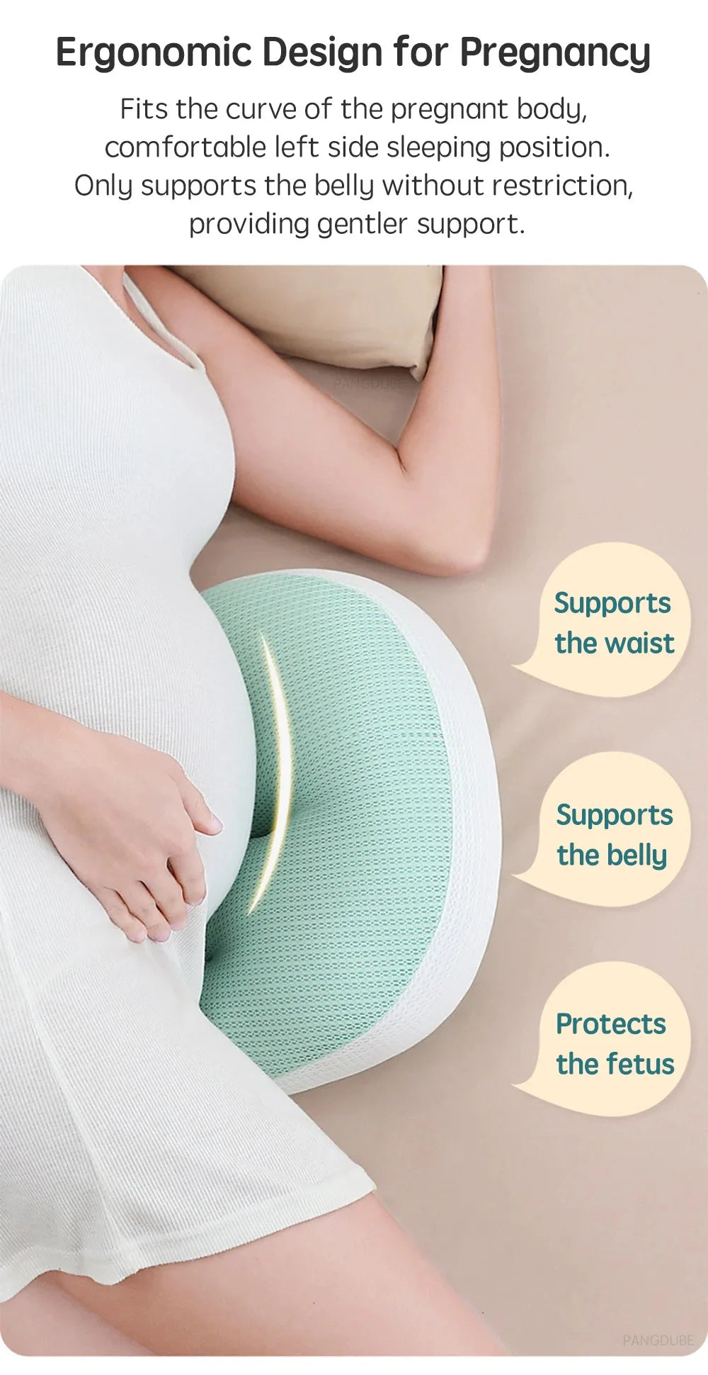 PANGDUBE Pregnancy Pillow | Lumbar Support and Comfortable Sleep | Pregnant Women