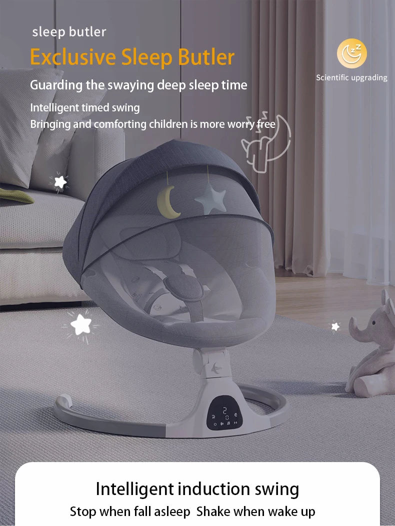 Electric Baby Swing | Reclining Rocker with Remote Control | 0-18 Months