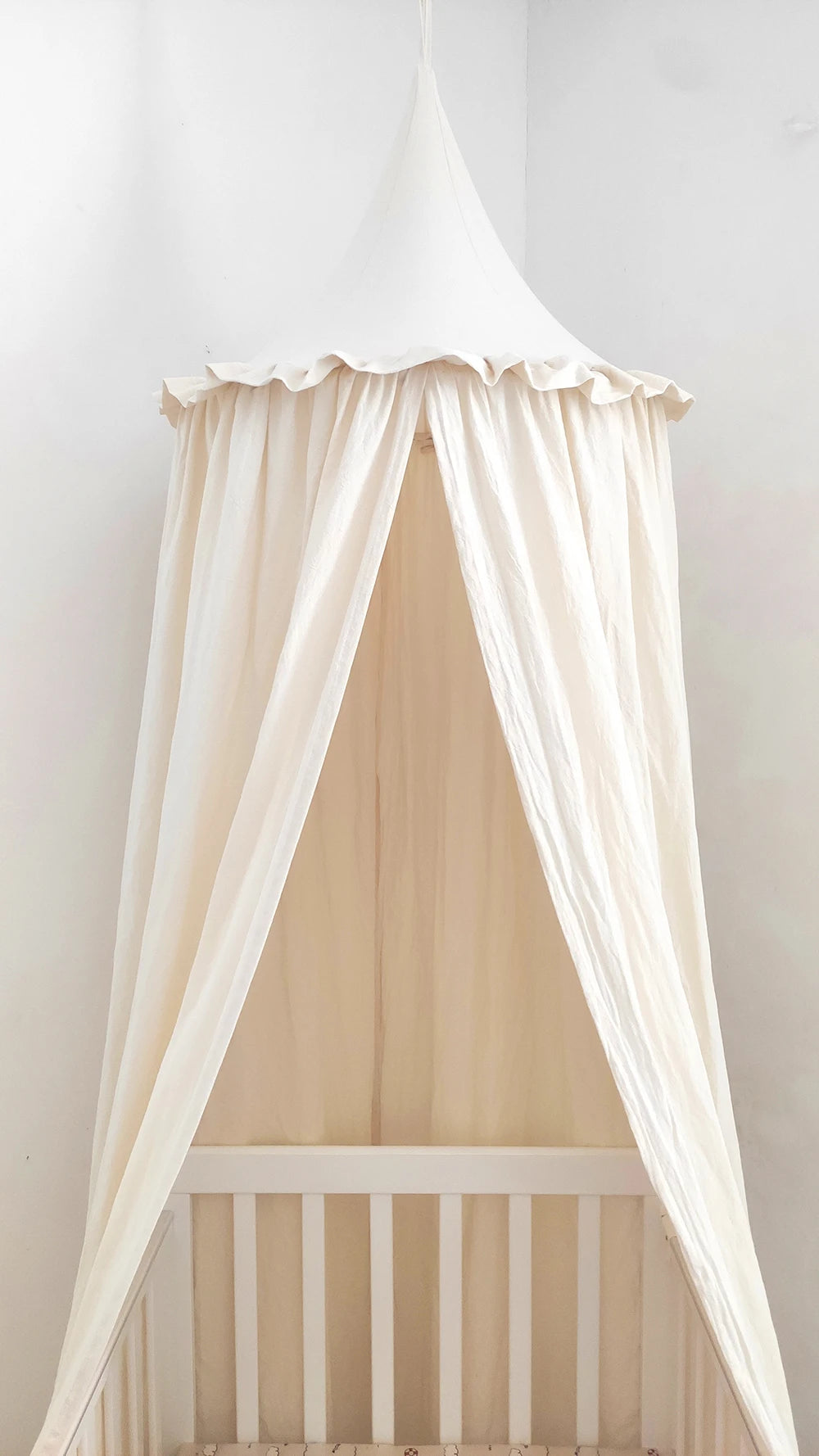 Baby Crib Canopy | 100% Cotton with Elegant Ruffles
