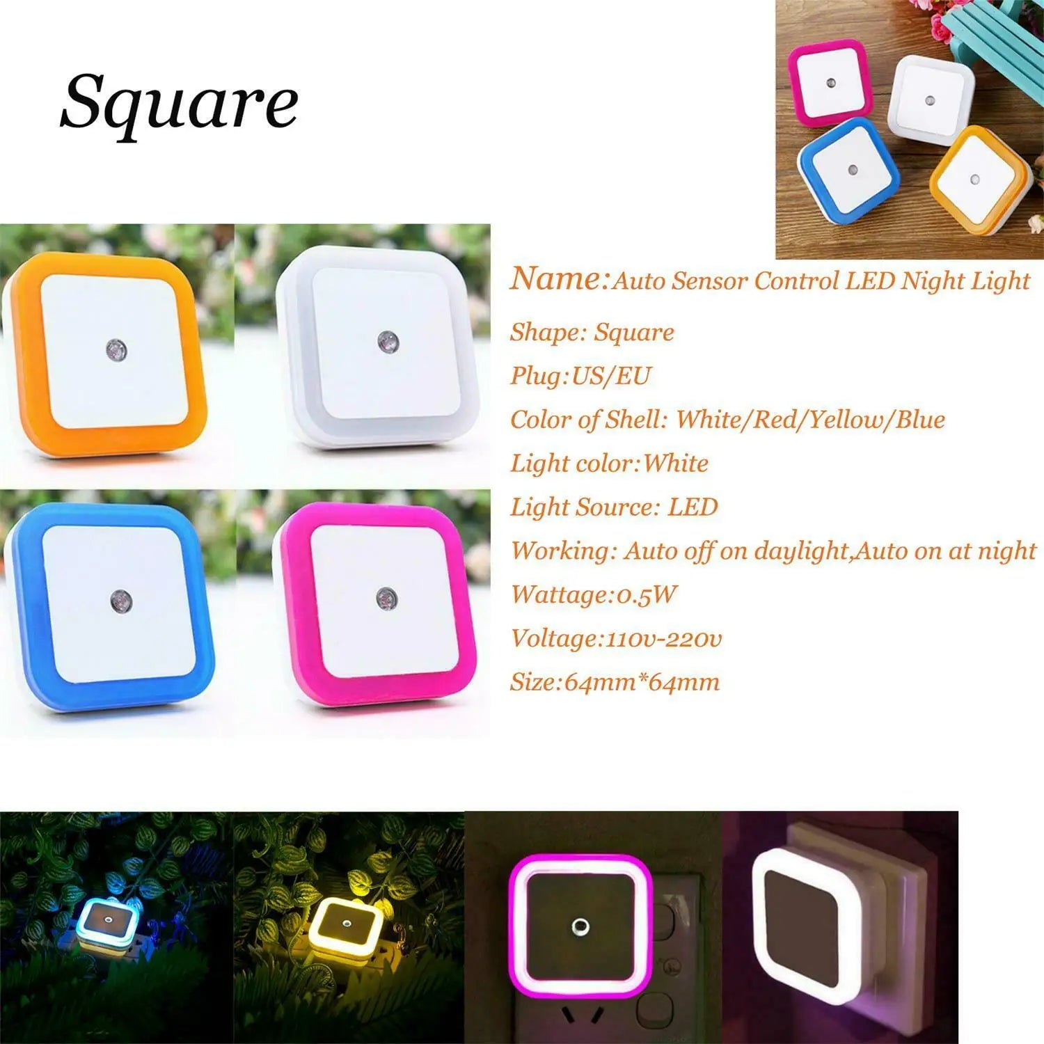 Mini LED Star Night Light | Automatic Sensor Type | Kids Night Light 110V/220V | Dulces Sueños Madrid 2026 - international shipping